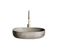 Lavabos de salle de bain Lavabo ovale en céramique à poser sur le comptoir (avec robinet, égouttoir et autres accessoires)