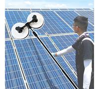 Lavage de Panneaux photovoltaïques à Perche télescopique de 3,5 à 7,5 m, kit de Perche électrique alimentée par l'eau, équipement de Nettoyage de Panneaux solaires à Double tête,Dual(5.5m)