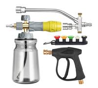 Lavage de voiture avec mousse de pulvérisation, pistolet moussant pour tuyau de jardin, outil multifonction pour plancher extérieur camions toits et motos