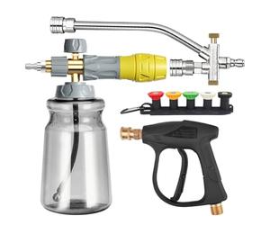 Lavage de voiture avec mousse de pulvérisation, pistolet moussant pour tuyau de jardin, outil multifonction pour plancher extérieur camions toits et motos
