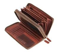 Lavalen® Grand Portefeuille Femme en Cuir - Porte Cartes Grande Capacité avec RFID - Porte Monnaie Élégant Fait Main - Idée Cadeau Originale - Deux Fermetures éclair, Marron