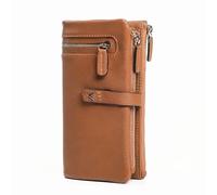 Lavalen® Portefeuille Femme Cuir - Porte Carte Grande Capacité avec RFID - Porte Monnaie Femme Cuir - Élégant Chequier Fait Main - Idee Cadeau Original, Cognac