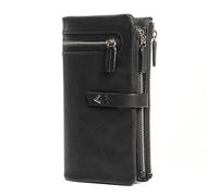 Lavalen® Portefeuille Femme Cuir - Porte Carte Grande Capacité avec RFID - Porte Monnaie Femme Cuir - Élégant Chequier Fait Main - Idee Cadeau Original, Noir