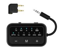 Lavales Emetteur Bluetooth pour TV, Transmetteur Récepteur Jack 3.5mm, 2 en 1 Adaptateur Bluetooth, Faible Latence 25H d'Autonomie pour Casque Bluetooth/Avion/Stéréo Domestique/Voiture