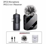 Lavalier Double Microphone À Revers Sans Fil Micro À Cravate Professionnel Pour Iphone Téléphone Android Téléphone Portable Pc Boutonnière Microphon Micro.1 To 1.