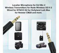 Lavalier Microphone for DJI Mic 2 Wireless Transmitters Compatible with Rode Wireless GO II 2 Wired for Hollyland Lark Max,for SYNCO G2 for Neweer CM28,3.5mm TRS