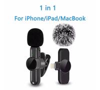 Lavalier Microphone Sans Fil Boutonnière Professionnel Double Micro Cravate Mini Pour Iphone Android Téléphone Portable Cellule Pc Micro Kit.1 To 1 Ios.