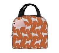LaVami Jack Russell Terriers Orange Chien Mignon Jack Russells, Sac à déjeuner isolé boîte à déjeuner sac thermique refroidisseur Durable sac fourre-tout à déjeuner étanche
