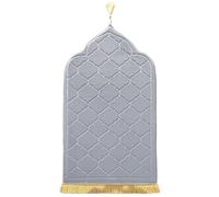 LAVAMOND Tapis de Prière Musulman épais Tapis de Prière Islamique et Portable Cadeau Eid Ramadan Prayer Mat,PM01-Light Gray