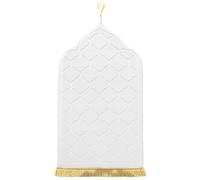 LAVAMOND Tapis de Prière Musulman épais Tapis de Prière Islamique et Portable Cadeau Eid Ramadan Prayer Mat,PM01-White
