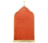 LAVAMOND Tapis de Prière Musulman épais Tapis de Prière Islamique et Portable Cadeau Eid Ramadan Prayer Mat,PM01-Orange
