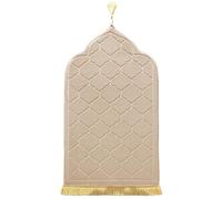 LAVAMOND Tapis de Prière Musulman épais Tapis de Prière Islamique et Portable Cadeau Eid Ramadan Prayer Mat,PM01-Beige