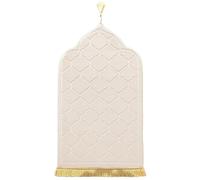 LAVAMOND Tapis de Prière Musulman épais Tapis de Prière Islamique et Portable Cadeau Eid Ramadan Prayer Mat,PM01-Creme