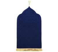 LAVAMOND Tapis de Prière Musulman épais Tapis de Prière Islamique et Portable Cadeau Eid Ramadan Prayer Mat,PM01-Navy Blue