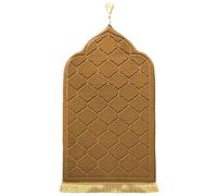 LAVAMOND Tapis de prière musulman rembourré en tissu épais (marron clair)