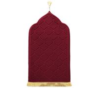 LAVAMOND Tapis de prière musulman rembourré en tissu épais (rouge foncé)