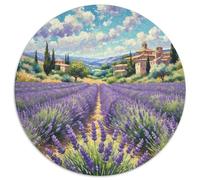 Lavande 1000 Pièces Puzzles Classiques Jouets Éducatifs Jeu D'Intelligence Plante Puzzle Rond Puzzle Difficile Impossible pour Adultes 14+ 1000pcs (67.5x67.5cm)