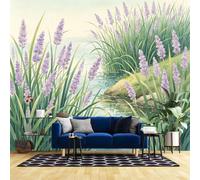 Lavande Aquarelle Paysage Papier Peint 3D Poster Mural Pour Salon/Chambre 500 Cm X 350 Cm (L X H) Papier Peint Intissé Art Moderne Tapisserie Murale Panoramique Décoration Intérieure - Non Autoco