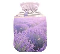 Lavande Garden Bouillotte violette avec housse souple, 2 L pour douleurs musculaires, arthrite, cou et épaules