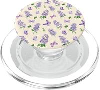 Lavande Motif Floral Papillon Crème Botanique PopSockets PopGrip pour MagSafe
