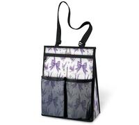 Lavande Paris Tour Eiffel Sac de douche fourre-tout portable Sac de douche à suspendre Organiseur de toilette pour voyage, gym, camping, plage, salle de bain, dortoir