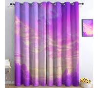 Lavande Rideaux Occultants Thermiques 280 x 260 cm Ciel Fantastique Nuages Coucher Soleil - Rideaux Isolants Anti-Froid & Anti-Chaleur, Tissu Épais Haut de Gamme, Parfait pour Salon, Chambre ou Bureau