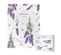 Lavandes sur Une Provence colorée et Vintage,Puzzle Familial en Bois de 500 pièces pour Adultes et Adolescents