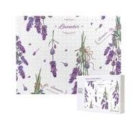 Lavandes sur Une Provence colorée et Vintage,Puzzle Familial en Bois de 500 pièces pour Adultes et Adolescents, décoration d'intérieur