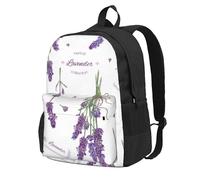 Lavandes sur une Provence vintage et colorée,Sac à dos à poches, sac à dos décontracté, sac d'école résistant à l'eau pour les voyages, la randonnée ou le camping