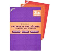 LAVANDOLA® 3X Grand Torchon Microfibre Cuisine (60x40cm) - Structure Gaufrée Ultra-Absorbante - Chiffon de Nettoyage & Essuie-Vaisselle - Séchage Rapide pour Vaisselle, Mains & Auto (Multicolore)