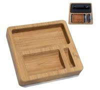 LavaRose Base d'affûtage de couteaux à rouler en bambou - Support écologique en bois pur pour kits d'affûtage de couteaux à rouler, 15 x 16 x 3 cm, solution de stockage haut de gamme sans