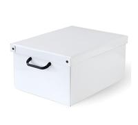 Lavatelli Boite de Rangement avec Couvercle, Boite en carton, Rangement Vetement, M euble de Rangement Chambre, Bureau, Panier de Rangement, Organisateur Tiroir, Boite Cadeau, Blanc 32x42x21 cm