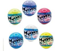 Lavatelli - Capsules 6,5 cm Kuromi, Lot de 6 cadeaux fin fête anniversaire enfants, porte-clés 6 cm assortis, gadget kawaii pour fille, idée cadeau, surprise, capsule toys, multicolore, 6cm
