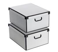 Lavatelli Lot de 2 boîtes de Rangement en Carton, avec Couvercle, pour Ranger, boîtes Cadeau, 39x50x24 cm MUSC Blanc, Couleur 7