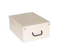 Lavatelli Organiseur de Placard en Carton avec Couvercle pour Vêtements, Linge & Changement de Saison - Boîte de Rangement Robuste, Décorative & Élégante Beige 32x42x17,5 cm