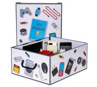 Lavatelli Tech Organizer - Boîte de Rangement Électronique & Gadgets 42x32x17,5 cm - Avec Couvercle, Plateau & Séparateurs Ajustables - Idée Cadeau Tech pour Collectionneurs & Fans
