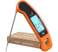 Lavatools Javelin Pro Duo Thermomètre à viande numérique ambidextre rétroéclairé professionnel à lecture instantanée pour cuisine, cuisine, nourriture, barbecue, fumoir, bonbons, brassage maison, café et huile Orange