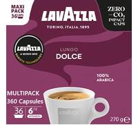Lavazza, 360 Capsules, A Modo Mio Lungo Dolce, 10 Paquet de 36 Capsules de Café, 100% Arabica, Intensité 6/13, Torréfaction douce et légère