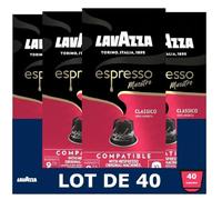 Lavazza, 40 Capsules Café, Capsules Compatibles Avec les Machines Nespresso Original, 4 x Classico, 4 Paquets de 10 Capsules