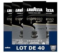 Lavazza, 40 Capsules Café, Capsules Compatibles Avec les Machines Nespresso Original, 4 x Ristretto, 4 Paquets de 10 Capsules
