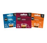 Lavazza, A Modo Mio, Assortiment de Capsules de Café, 100% Arabica, Intensité 7 à 13, 108 capsules AMM, Intenso, Delizioso, Dek