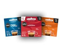 Lavazza, A Modo Mio, Assortiment de Capsules de Café, 100% Arabica, Intensité 7 à 13, 108 capsules AMM, Passionale, Delizioso, Dek