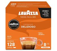 LAVAZZA - A Modo Mio Espresso Delizioso, 128 Capsules de Café, pour un Espresso aux Notes Aromatiques de Fleurs, 100% Arabica, Intensité 8/13, Torréfaction Moyenne, 8 Paquets de 16 Capsules