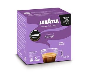 LAVAZZA - Cafe Espresso Soave - Café Capsule A Modo Mio - 100 % Arabica - Café Doux et Léger - 16 Capsules Compatibles Lavazza A Modo Mio®
