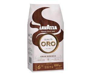LAVAZZA - Café Grain Qualità Oro Gran Riserva - Paquet de 1 kg | Intensité 6 - 100% Arabica d’Amérique Centrale & Sud, Afrique & Asie du Sud-Est - Doux, Boisé, Fruité - Torréfaction Claire