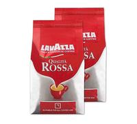 Lavazza Café Qualita Rossa, Café en Grains, Lot de 2, 2 x 1000g | Intensité 5/10, avec des notes aromatiques de chocolat et de fruits secs, arabica et robusta, torréfaction moyenne