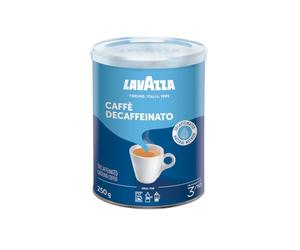 Lavazza, Caffè Decaffeinato Café moulu pour cafetière à moka, expresso sans caféine, avec des notes aromatiques de fruits secs, Arabica & Robusta, intensité 3/10, torréfaction moyenne, 250 g