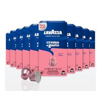 Lavazza Crème et goût sucré, 100 capsules de café en aluminium compatibles avec les machines Nespresso Original, notes aromatiques de fruits secs, arabica et robuste, intensité 10, torréfaction