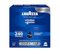 Lavazza, Crème et saveur classique, 240 capsules en aluminium compatibles avec les machines Nespresso* original, notes d'épices, chocolat et bois, arabica et robuste, intensité 12/13, torréfaction