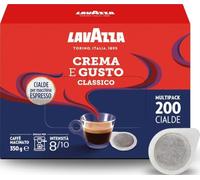 Lavazza, Crème et saveur classique, café expresso, arabica et robuste avec notes boisées et tabac, intensité 8/10, brun foncé, 4 paquets de 50 capsules